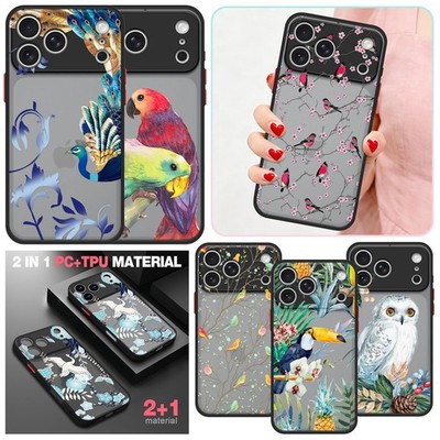 Hybrid Phone Case Bird Element Cover For iPhone 16 17 15 Pro 14 Samsung S26 S25+