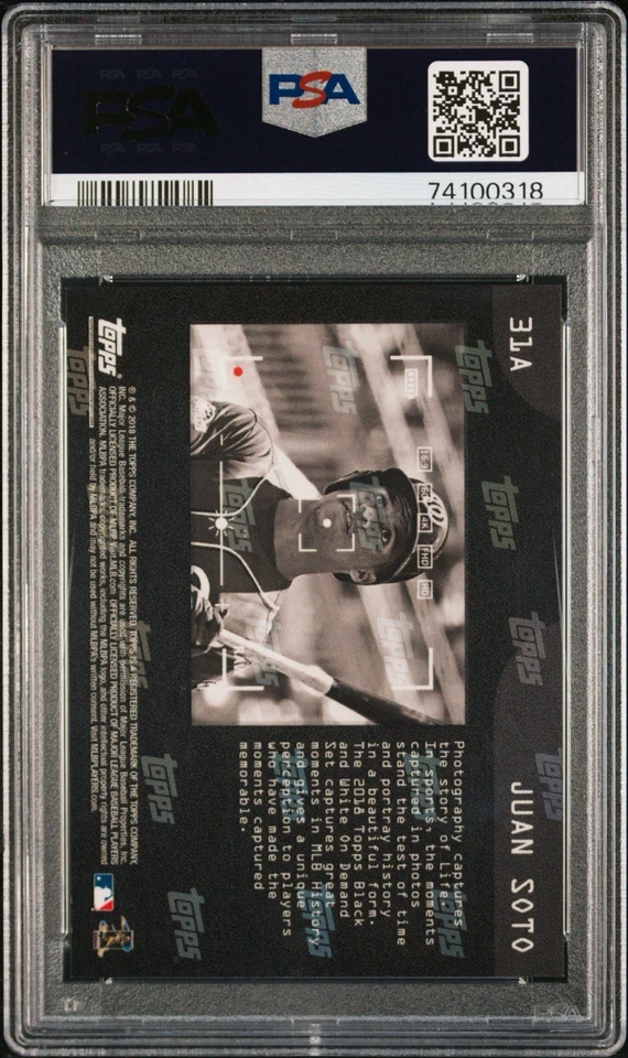 2018 Topps On Demand Juan Soto (RC) Black & White - Sepia #/60, PSA 9 MINT - Image 2 of 2