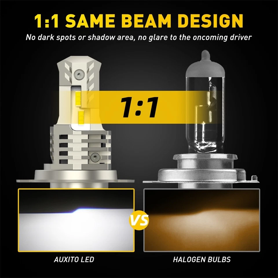 AUXITO H4 LED Headlight Bulbs Light High Low Beam 6000K 9003 Super White 1-10Set Foto 4 de 4