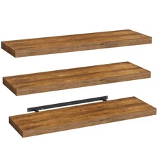 Floating Shelves for Wall, 1.5" Thick Wall Shelf Set of 3 with Invisible Brac...