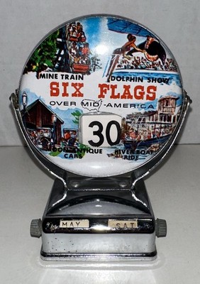 Six Flags Over Mid America Perpetual Desk Calendar Souvenir Six Flags St. Louis