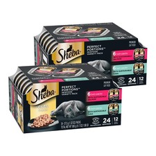 Sheba Perfect Portions Cuts Wet Cat Food, Salmon & Tuna, 2.6 oz, 12 ct, 2pk