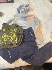 Boys Outfit Abercrombie Kids Sweatpants L Tie-Dye Hoodie L  Graphic LS