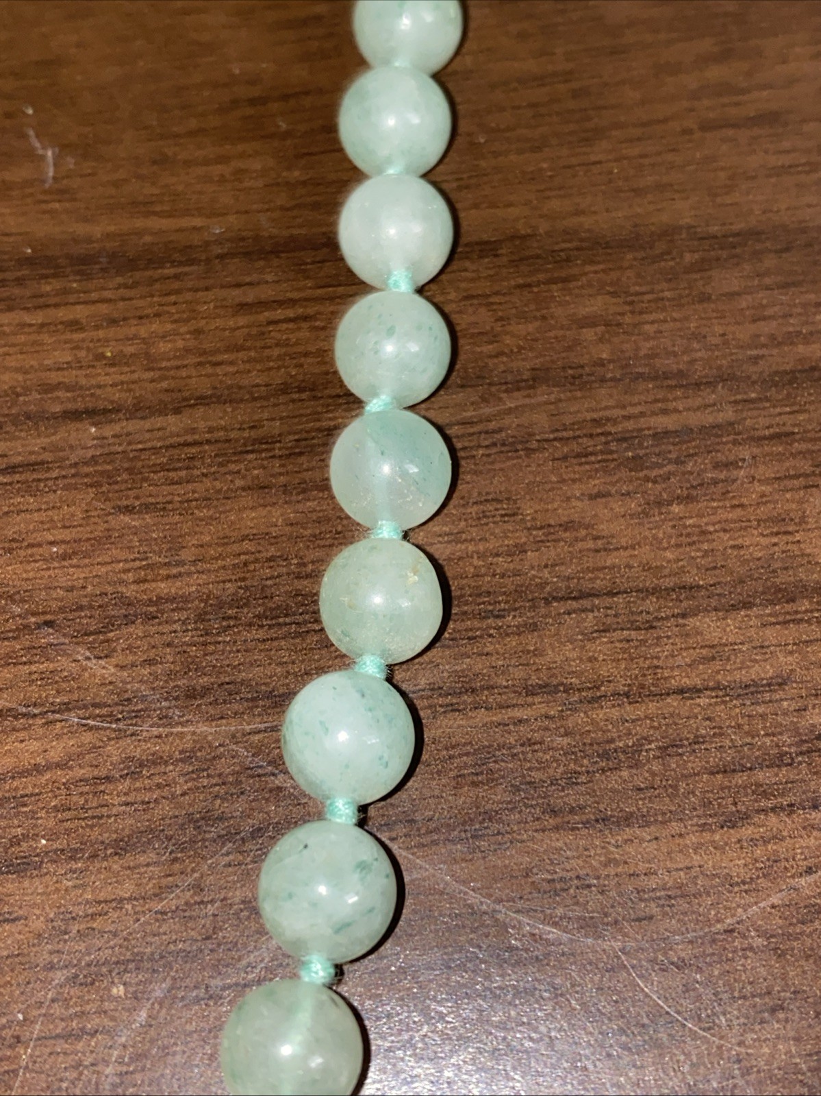 Jade Hand Knotted Necklace 30 "Long