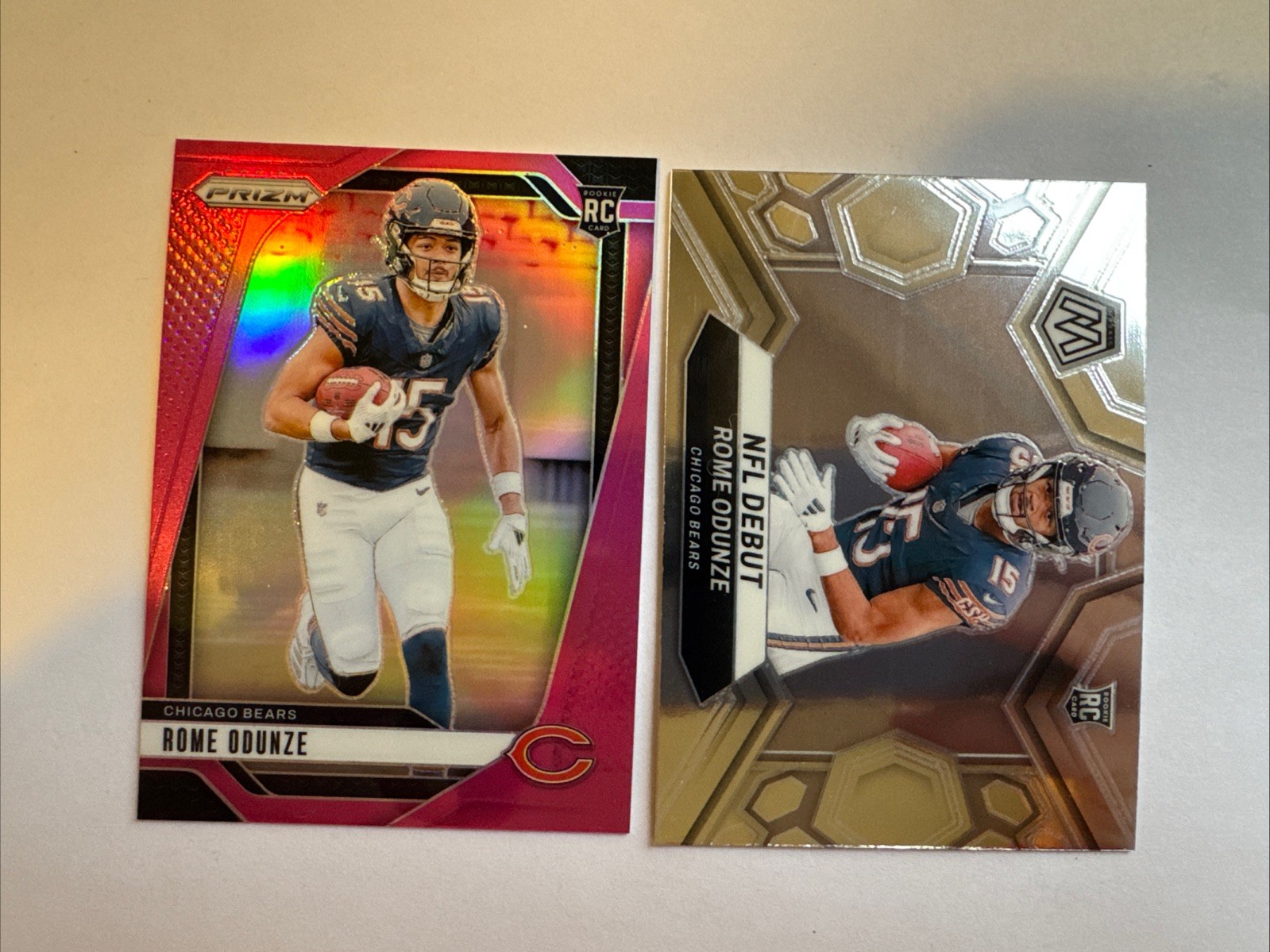 2024- Rome Odunze Rookie Card Pink Wave Prizm #385 & NFL Debut #281