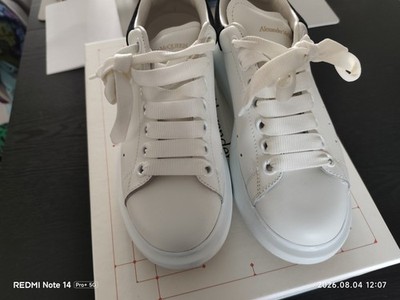 Alexander McQueen Damen Sneaker Oversized Gr 37 WeißSchwarz Leder Neu 429   OVP