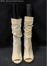 Vigo Fiore Open-Toe Heel Women Gold Boots - US 8.5