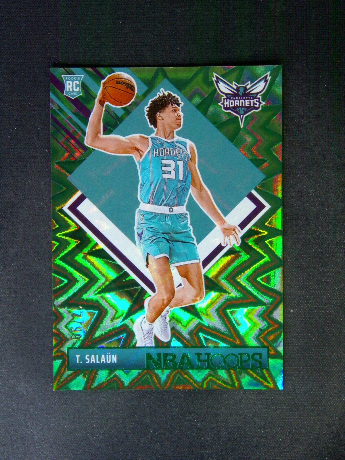 2024-25 Panini Hoops Tidjane Salaun #292 RC Rookie Tribute Green Explosion /99