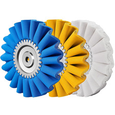 3 Pcs 10 S-shape Airway Buffing Wheel Kit Flange-free Solid Hub