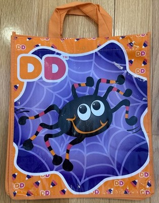 BRAND NEW DUNKIN DONUTS SPIDER HALLOWEEN TRICK OR TREAT REUSABLE TOTE BAG CANDY