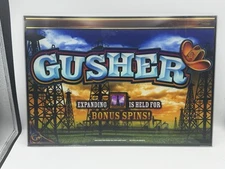 WMS Top Glass “Gusher” Slot Machine Glass 13 X 19