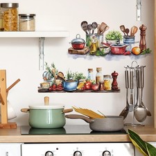 Kitchen Wall Stickers Removable Dining Room Wall Decals Peel Stick Water Proof