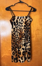 Women s Multicolor Brown Black Cheetah Leopard Print Mini Dress Size Small