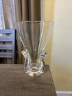 Steuben Art Glass Crystal Vase Lloyd Atkins "Lyre" 7.5 Inch