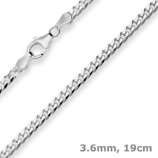 Bracciale Catena Panzer da 3,6 mm in Argento Sterling 925 Rodinato 19 cm
