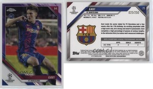 2021-22 Topps Chrome UCL Purple Refractor /250 Gavi #25 Rookie RC