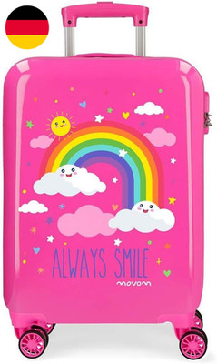 MOVOM Mädchen Arcoiris Always Smile Hartschalenkoffer, 55 Cm, Rosa, 38X55X20 Cm