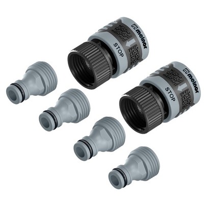 Melnor 65175AMZ 6 Piece Quick Connect Starter Set Connector 6 pcs Set, Black