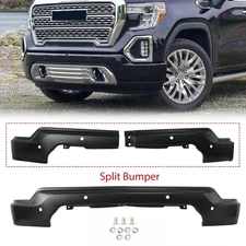 Black Primed Front Bumper Face Bar W/ Sensor Holes For 2019-2021 GMC Sierra 1500