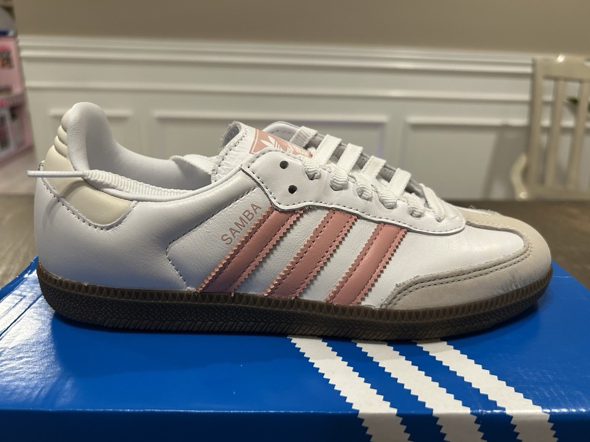 【美品】adidas Samba ホワイト Adidas Samba OG White Wonder Mauve Womens Low Gum Bottom