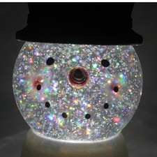 Bath & Body Works 3-Wick Candle Holder Light-Up Snowman Glitter Water Globe