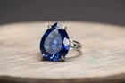 10 Ct Natural Blue Sapphire Ring 925 Sterling Silver Handmade Statement Jewelry