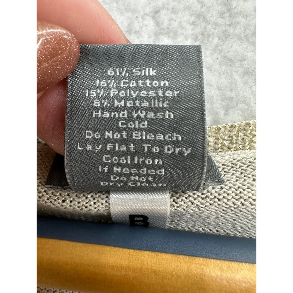 Ann Taylor Knit Top Sparkle Metallic Short Sleeve Scoop Neck Women's Size S - Image 3 of 4