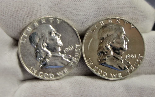 (2) 1961 US Franklin 50C Proof
