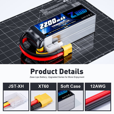 2x Zeee 4S LiPo Battery 2200mAh 14.8V 120C XT60 for RC FPV Drone