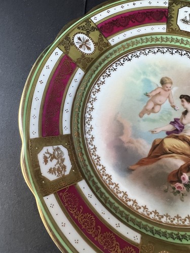 Cloris y Cupido antiguos pintados a mano de la real Viena austríaca de colección - Imagen 18 de 19