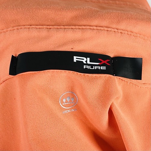 RLX Ralph Lauren 2XL Golf Polo Shirt Orange Peach Wicking Polyester Blend - Picture 3 of 4