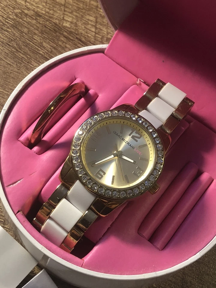 Reloj Isaac Mizrahi Live Damas Bisel Gemado Cambiable, Caja/Manual Batería Nueva Foto 4 de 4