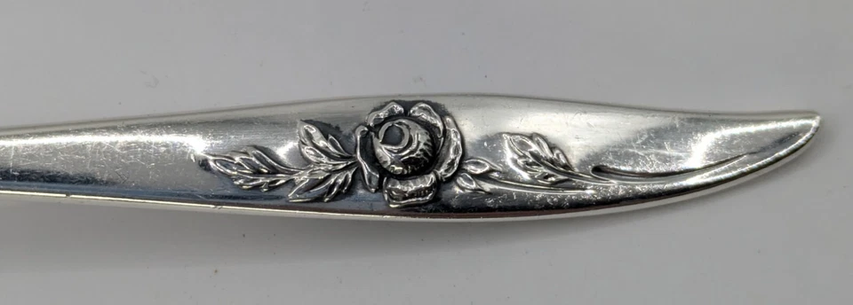Cuchara de azúcar de plata esterlina Oneida Belle Rose Heirloom 5 1/2" para servir Foto 3 de 4