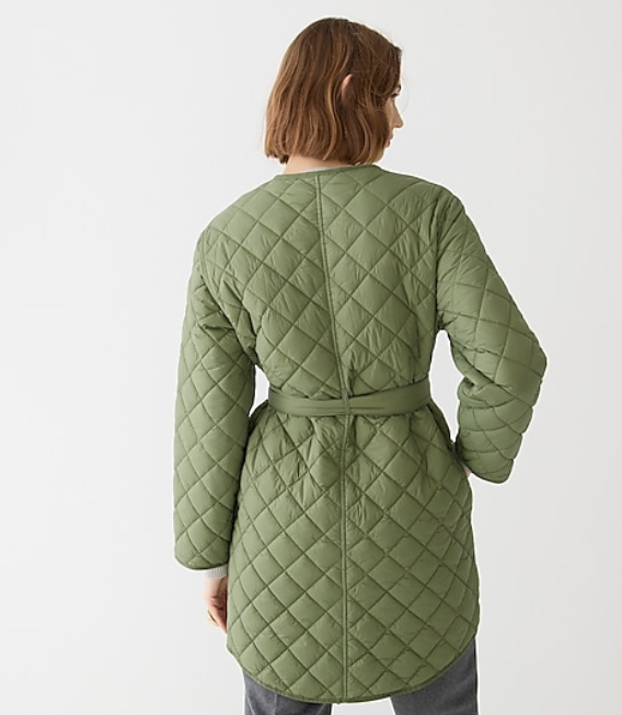 NWT J.Crew 268 Reversible Quilted Lightweight Greenwich jacket, Olive
