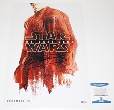 JOHN BOYEGA SIGNED 'STAR WARS THE LAST JEDI' 12x18 MOVIE POSTER BECKETT COA BAS