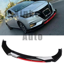 For Nissan Sentra Front Bumper Lip Splitter Spoiler Body Kit Black+Red