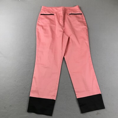NY&C Pants Womens 8 Peach Contrast Color Ankle Tapered Leg Lightweight Pant NWT