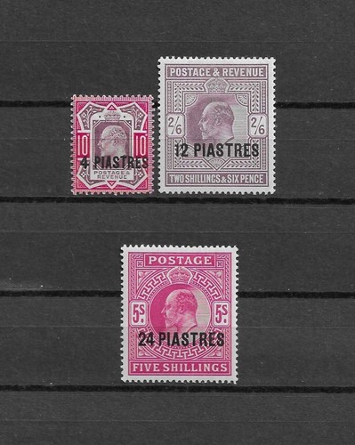 BRITISH LEVANT 1902/05 SG 10/12 MINT - 第 1/2 張圖片