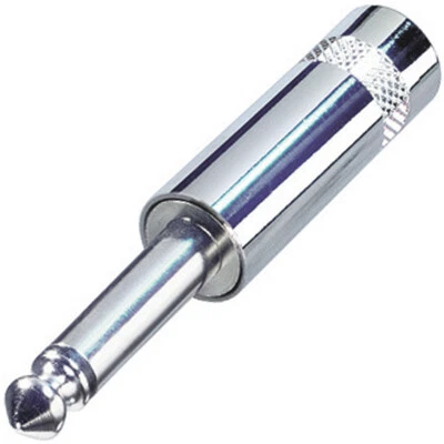 Rean NYS201 Mono TS Jack Plug 1/4" 6.35mm for cable up to 6mm diameter Nickel