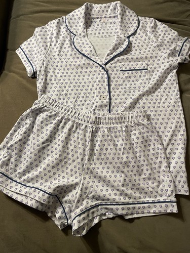 Roller Rabbit Polo Pajamas Lavender Hearts Sz XS EUC - Picture 2 of 14
