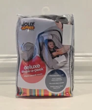 Jolly Jumper Deluxe Sneak-A-Peek Baby Car Seat Cover Unisex Black - Brand New