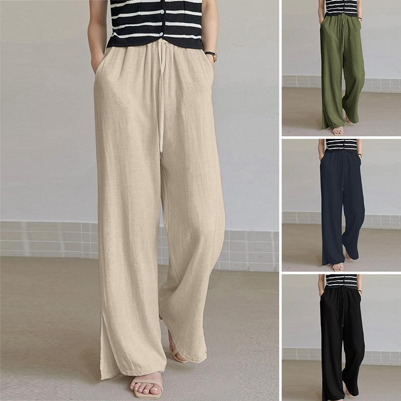 Cotton and linen loose fashion elastic waist women's pants