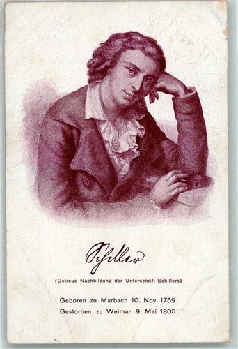 10229772 - Faksimile Unterschrift AK Schiller Gebrauchsspuren