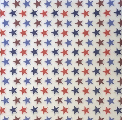 two Individual Red White Blue patriotic stars Luncheon decoupage Paper napkins