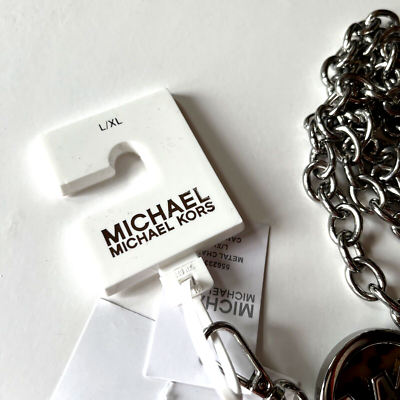 Michael Kors Silver Chain Belt MK Logo Medallion Adjustable S/M NWT Michael Kors Michael Women main image 4