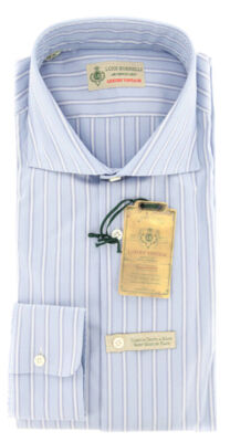 Luigi Borrelli Hellblau Gestreiftes Hemd - Extra Slim - (GB8501)