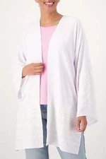 Attitudes by Renee Embroidered Long Sleeve Cardigan White