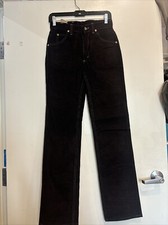 VINTAGE DEADSTOCK NWT LEE RIDERS CORDUROY VERY DARK BROWN/BLACK PANTS SIZE 28x34