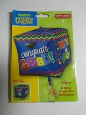 Anagram Cubez 15" x 15" Cube Shaped Congrats Grad! Way To Go Foil Helium Balloon