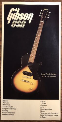 1983 Gibson Les Paul Junior Dealer Sheet - Afbeelding 1 van 1